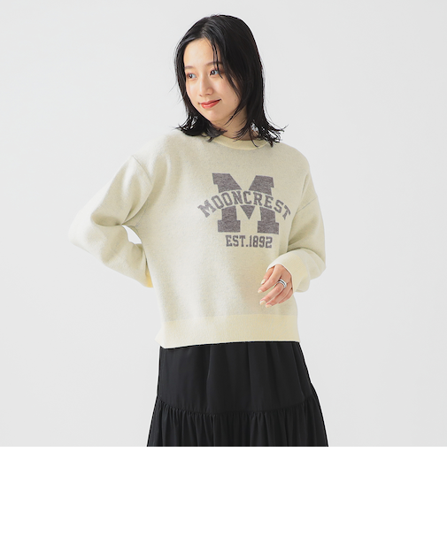 ロゴ ジャカード ニット