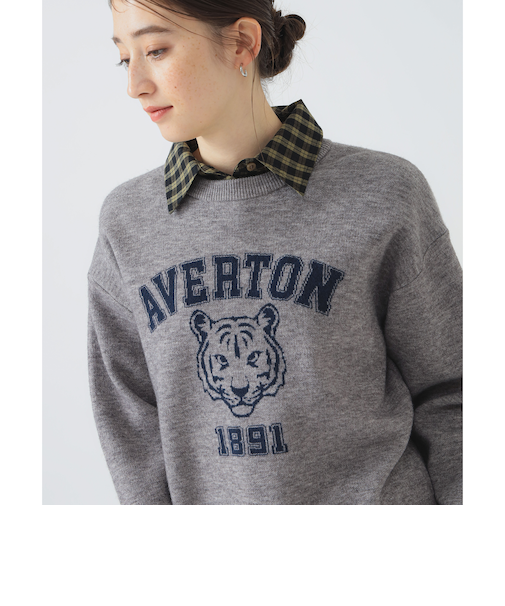 ロゴ ジャカード ニット