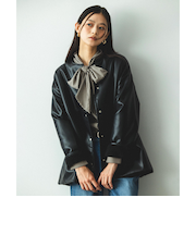 フェイク レザー × ボア リバーシブル ブルゾン