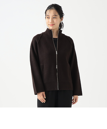 スタンドカラー  ニット ジップ ブルゾン