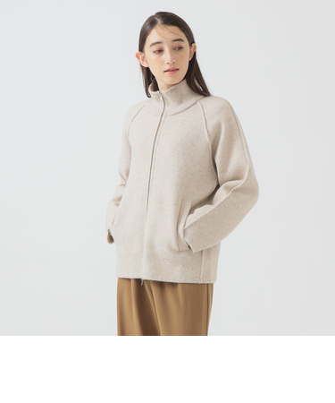 スタンドカラー  ニット ジップ ブルゾン