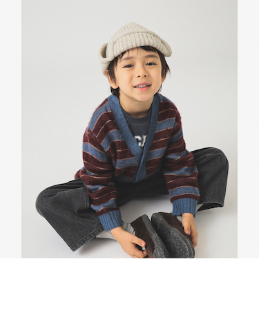 シャギー ボーダー カーディガン 2025FW(90~140cm)