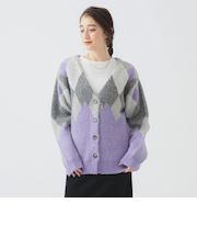 アーガイル カーディガン