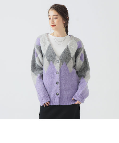 アーガイル カーディガン