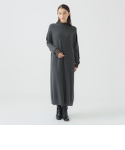 配色 ニット ワンピース