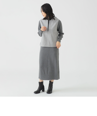 ベスト × タートルネック ワンピース セット