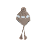 イヤーフラップ アーガイル ニット キャップ