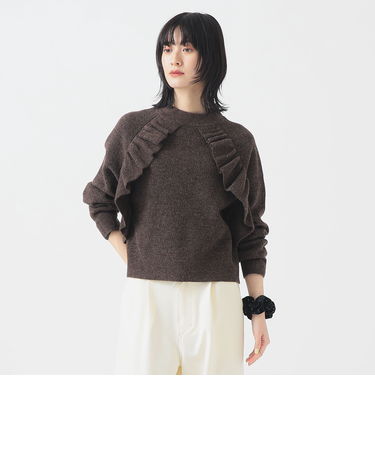 フロント フリル プルオーバー ニット