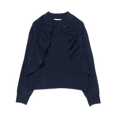 フロント フリル プルオーバー ニット