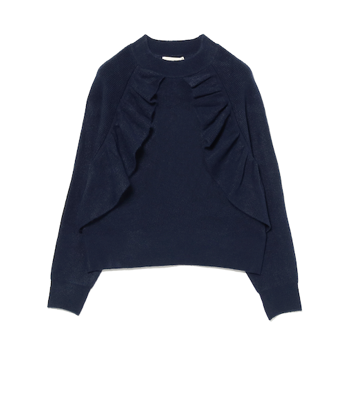 フロント フリル プルオーバー ニット