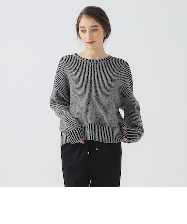 バイカラー ニット プルオーバー