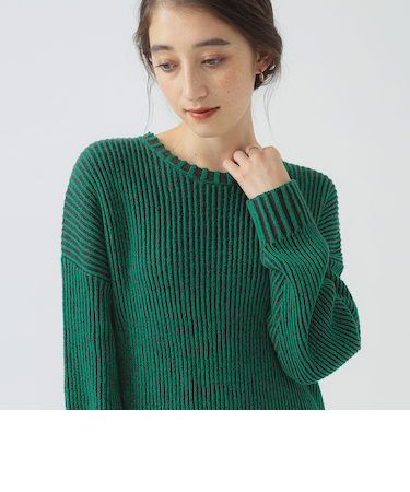 バイカラー ニット プルオーバー