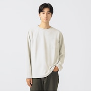 フェイクスエード クルーネック ロングスリーブ Tシャツ