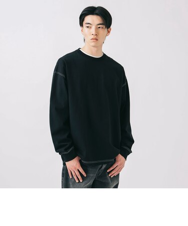 配色 ステッチ コンビ ロングスリーブ Tシャツ