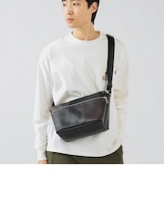 フェイクレザー 切替 ショルダーバッグ