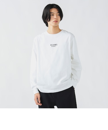 BEAMS HEART ロゴ 刺繍 ロングスリーブ Tシャツ