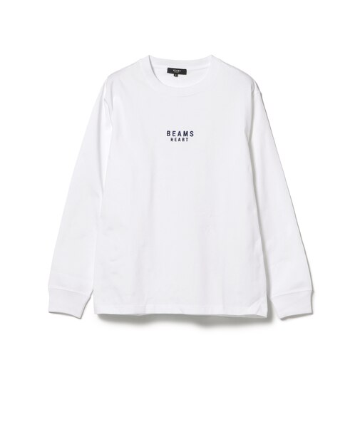 BEAMS HEART ロゴ 刺繍 ロングスリーブ Tシャツ
