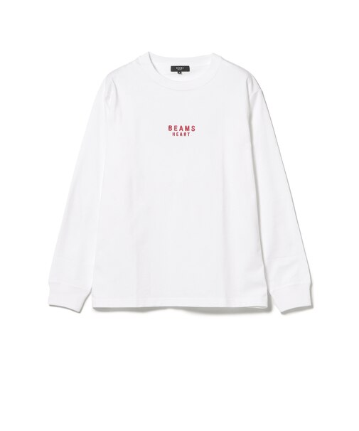 BEAMS HEART ロゴ 刺繍 ロングスリーブ Tシャツ