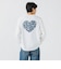 ハート スター バックプリント ロング スリーブ Tシャツ