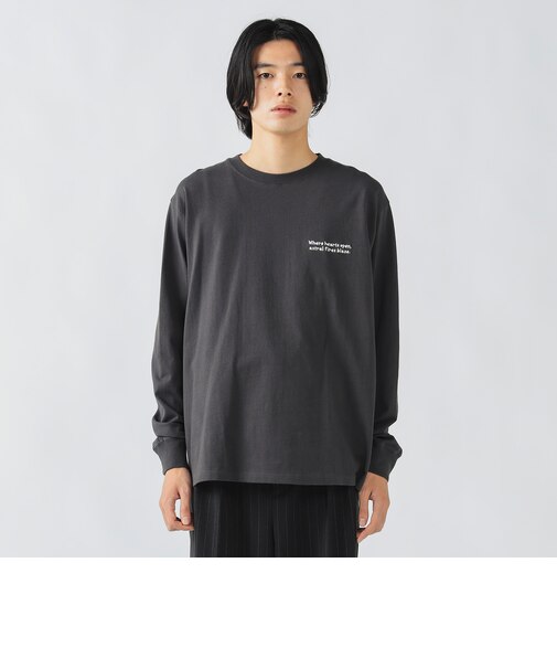 ハート スター バックプリント ロング スリーブ Tシャツ