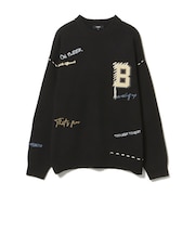 Bイニシャル レタード クルーネック ニット
