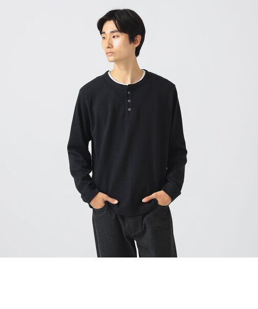 サカリバ フェイク レイヤード ヘンリーネック ロングスリーブ Tシャツ