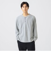 サカリバ フェイク レイヤード ヘンリーネック ロングスリーブ Tシャツ