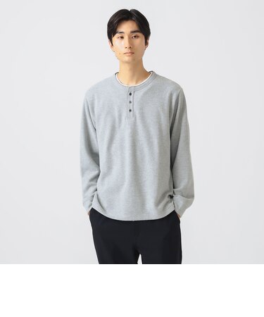 サカリバ フェイク レイヤード ヘンリーネック ロングスリーブ Tシャツ