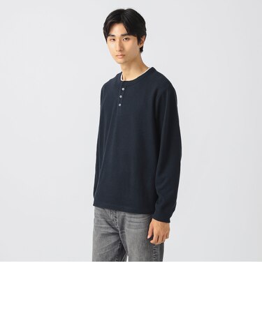 サカリバ フェイク レイヤード ヘンリーネック ロングスリーブ Tシャツ