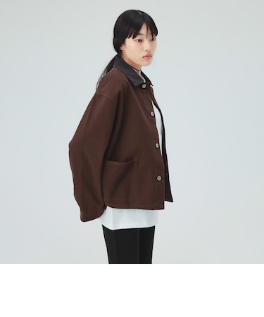 襟コーデュロイ カバーオール ジャケット