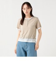 ヘンリーネック レイヤード プルオーバー