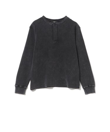 加工 ワッフル ヘンリーネック ロングスリーブ