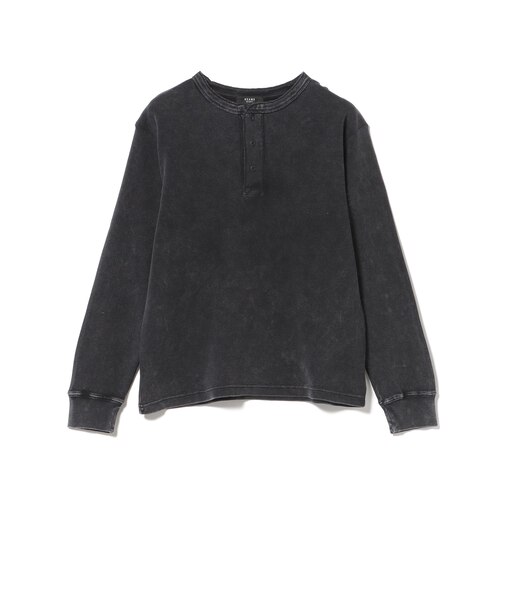 加工 ワッフル ヘンリーネック ロングスリーブ
