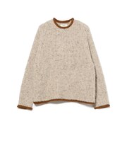 配色 ネップヤーン ニット プルオーバー
