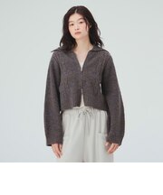 ビッグカラー ダブルジップ ニット