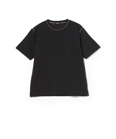 ダンボール スラブ ステッチ クルーネック Tシャツ (吸水速乾)