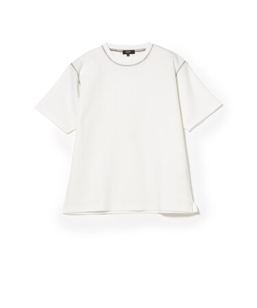 ダンボール スラブ ステッチ クルーネック Tシャツ (吸水速乾)
