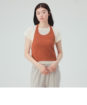 ホルターネック タンクトップ  × シアー Tシャツ（セットアイテム）
