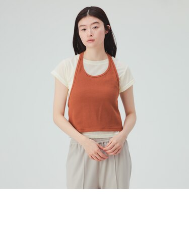 ホルターネック タンクトップ  × シアー Tシャツ（セットアイテム）