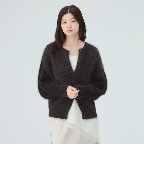 シャギー ジャカード 2WAY ニット プルオーバー