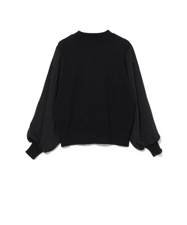 袖 消しプリーツ ニット プルオーバー