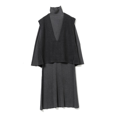 ジレ セット リブ ニット ワンピース（セットアイテム）