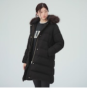 河田フェザー ロング ダウンコート