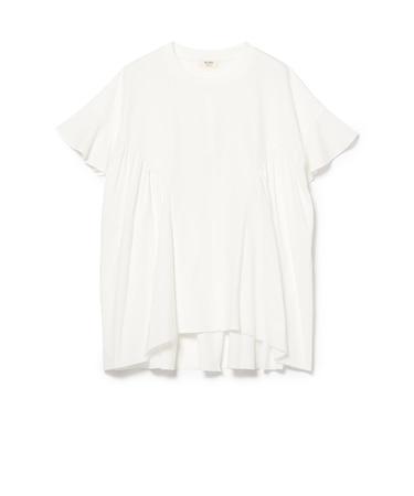裾フリル ギャザー Tシャツ