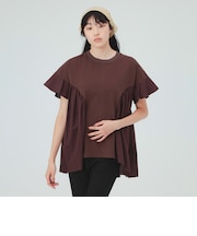 裾フリル ギャザー Tシャツ