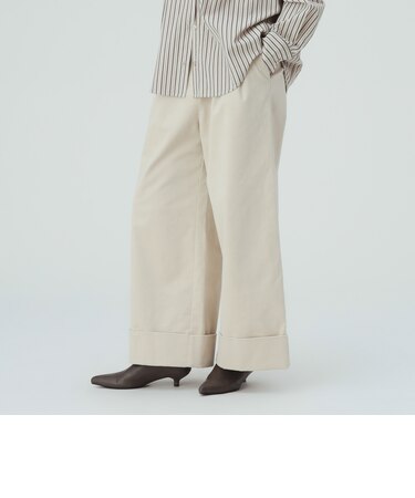 細コール タック パンツ