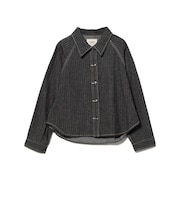 ジャカード ストライプ デニム ジャケット