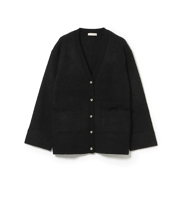 配色 ポケット フリンジ カーディガン
