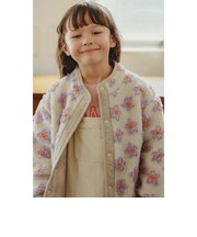 【洗濯機で洗える】ジャカード ボア ブルゾン 2026FW（90～140cm）人気 プチプラ 花柄 ハート柄 冬アウター 通園 通学