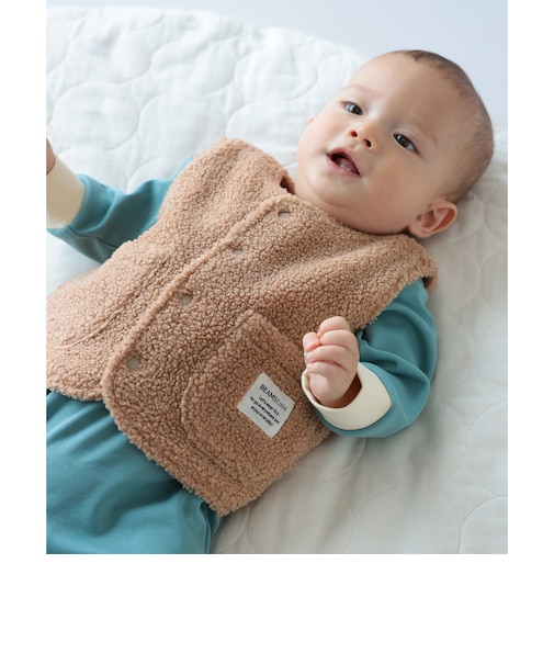【WEB限定】ベビー ボア ベスト 2026FW（70～80cm）秋冬 定番 人気 プチプラ カジュアル もこもこ
